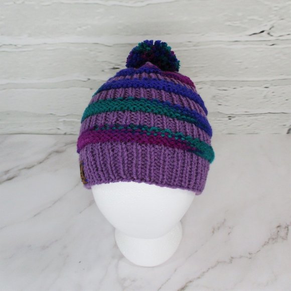 Duncan Street Designs Purple Power Hand Knit Beanie Hat - Picture 5 of 7
